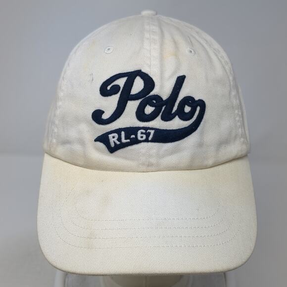 Polo RL 67 Slideback Hat White One Size Solid Adjustable Embroidered - Picture 2 of 9